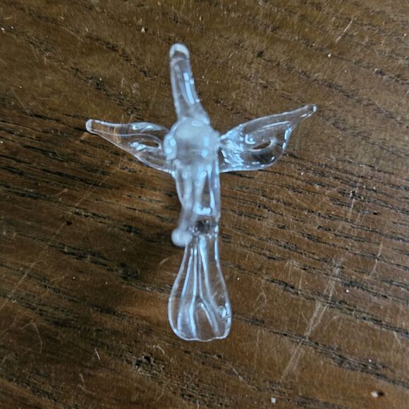 Vintage Crystal Hummingbird Pendant or Ornament | Glass Bird Jewelry - Picture 1 of 7
